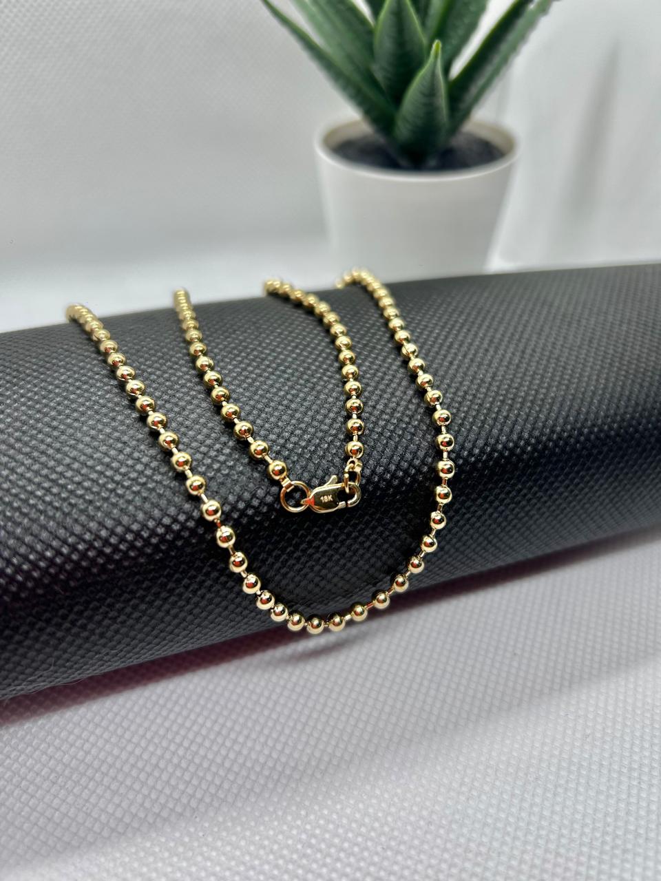 Cadena tipo perlas DAMA – Oro Laminado 18K – NEBU JOYERÍA