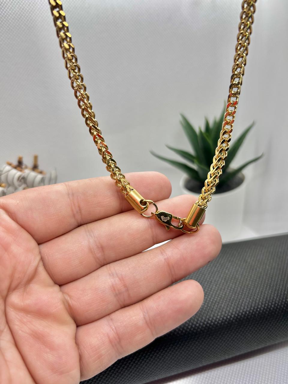 ✅	 Cadena FRANCO CABALLERO oro laminado 18k