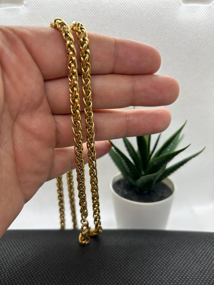 ✅  Cadena Trigo Hombre – Oro Laminado 18K   Presencia auténtica
