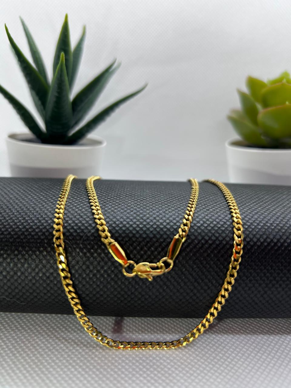 Cadena Cubana DAMA en Oro Laminado 18K