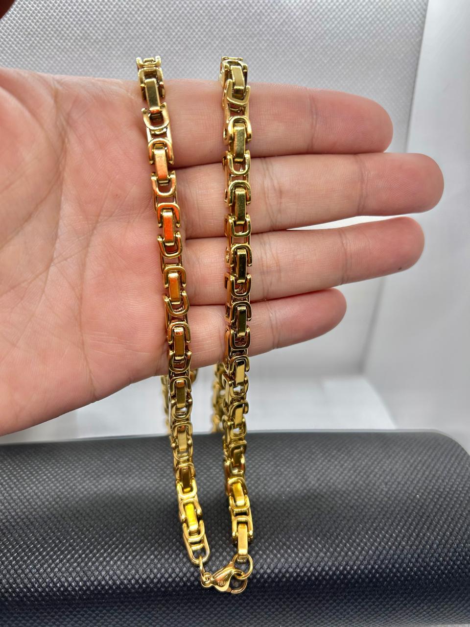 ✅  Cadena RUSTICA en Oro Laminado 18k