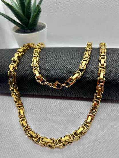 ✅  Cadena RUSTICA en Oro Laminado 18k