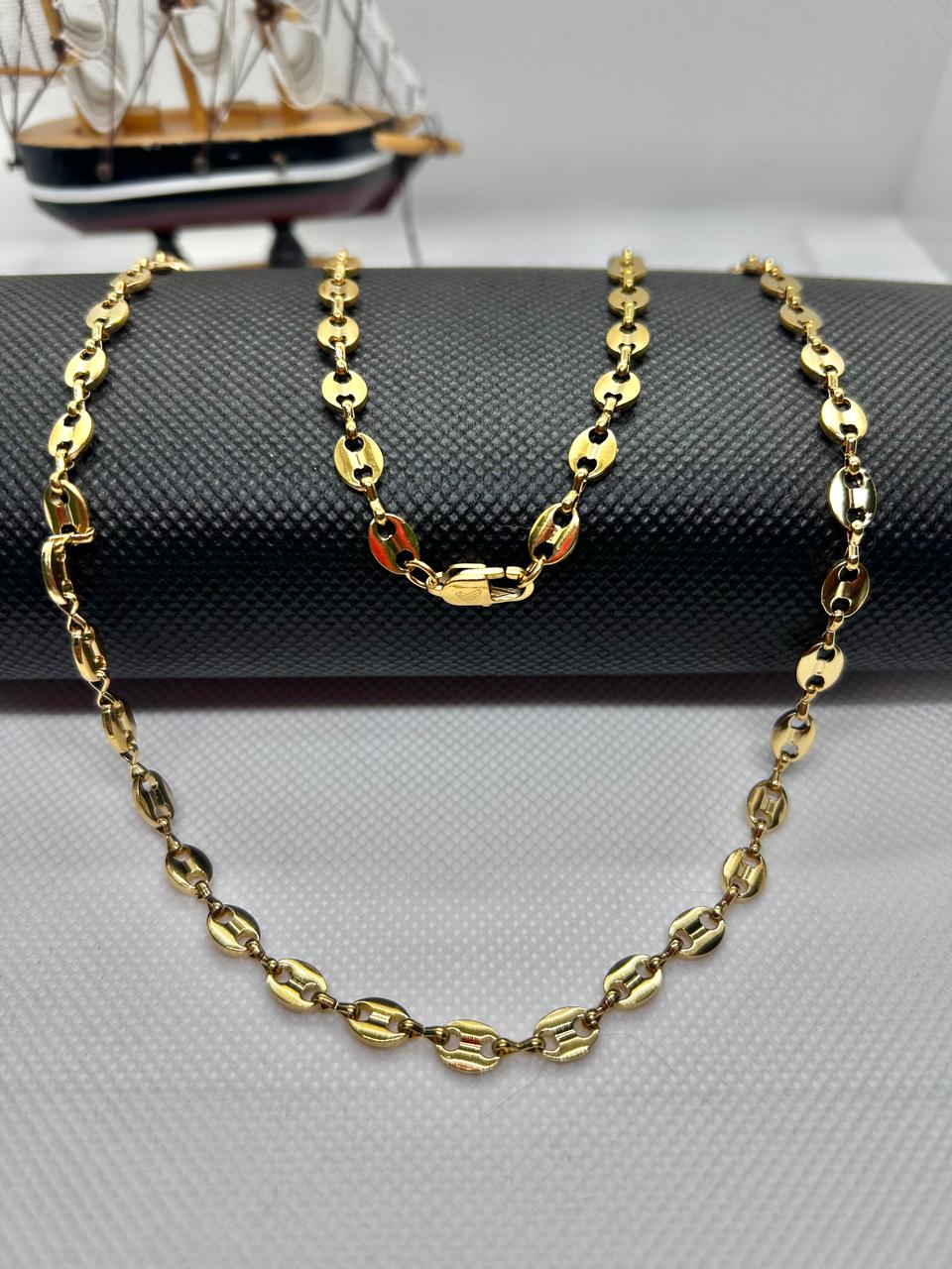 ✅ Cadena Tipo Cafe Hombre NEBU – Oro Laminado 18K (65 cm) ✅ (la más recomendada, limpia y elegante)