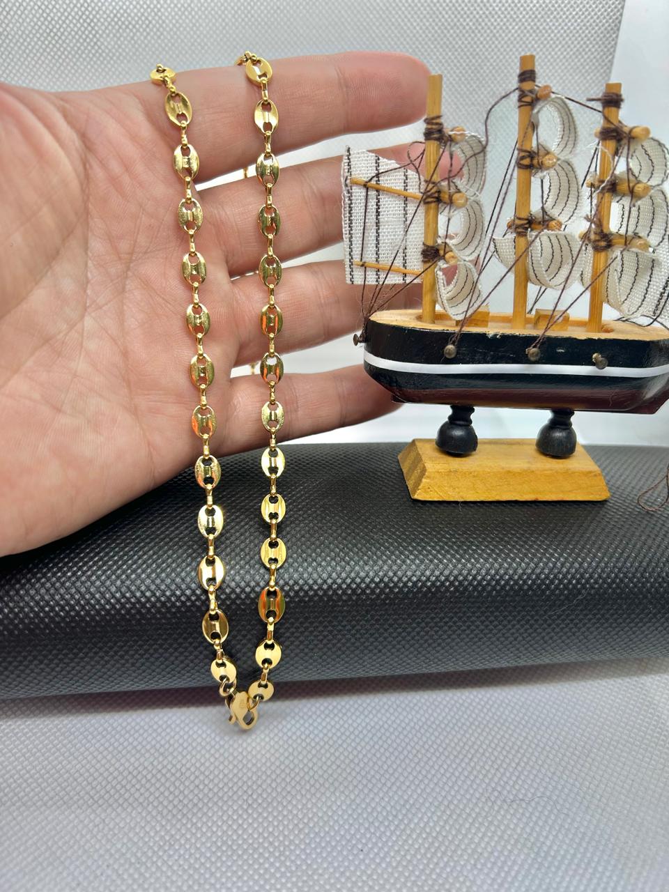 ✅ Cadena Tipo Cafe Hombre NEBU – Oro Laminado 18K (65 cm) ✅ (la más recomendada, limpia y elegante)