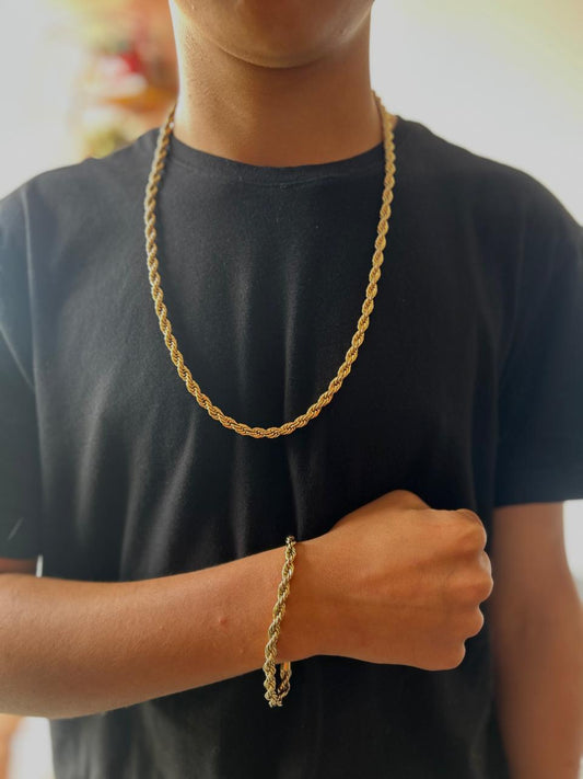 Combo Cadena + Pulsera LAZO en Oro Laminado 18k