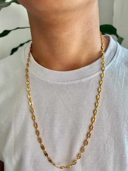 ✅ Cadena Tipo Cafe Hombre NEBU – Oro Laminado 18K (65 cm) ✅ (la más recomendada, limpia y elegante)