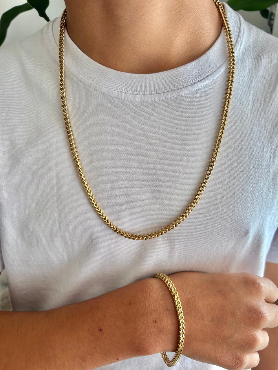 Combo Cadena + Pulsera franco en Oro Laminado 18k