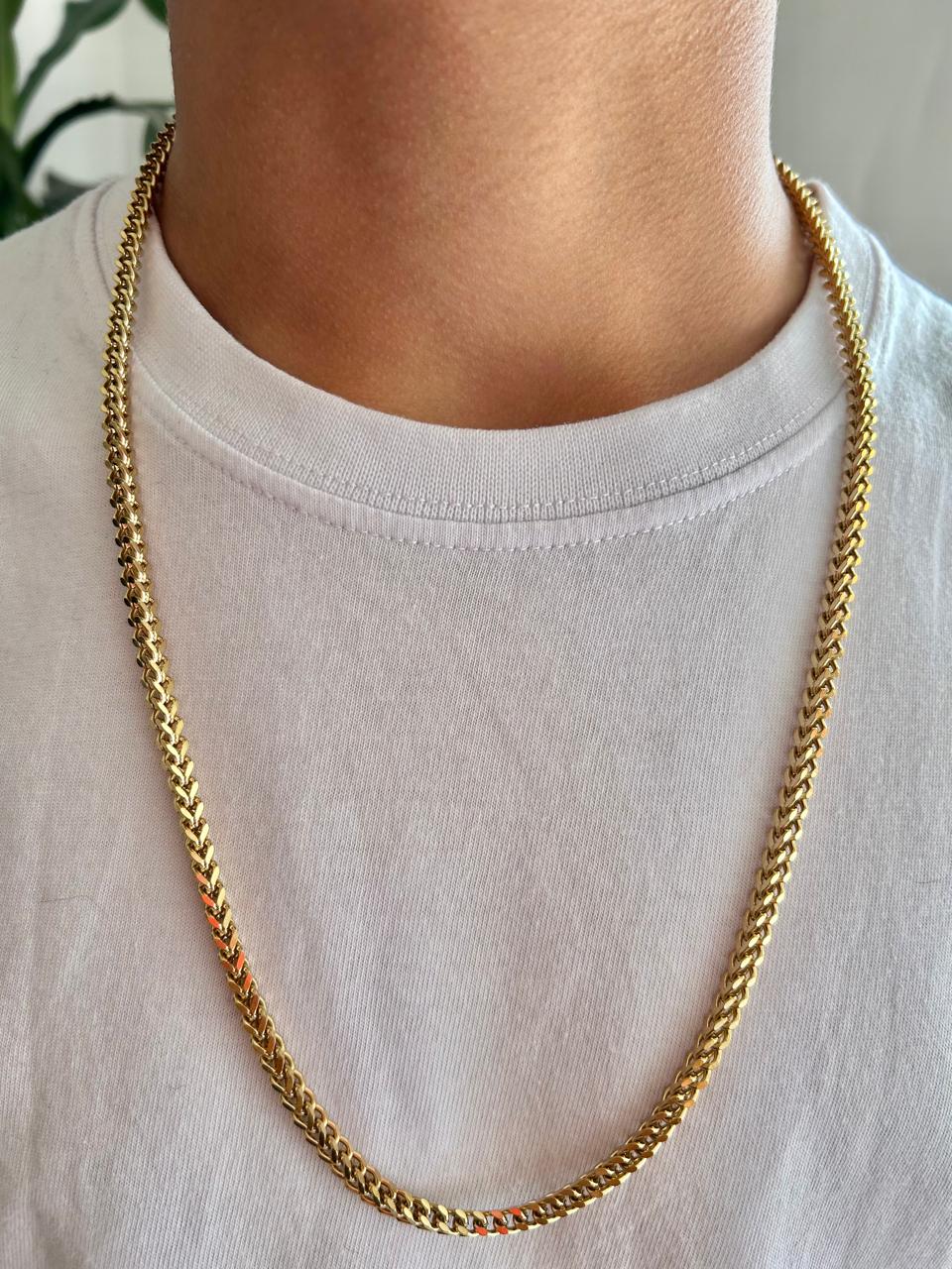 ✅	 Cadena FRANCO CABALLERO oro laminado 18k