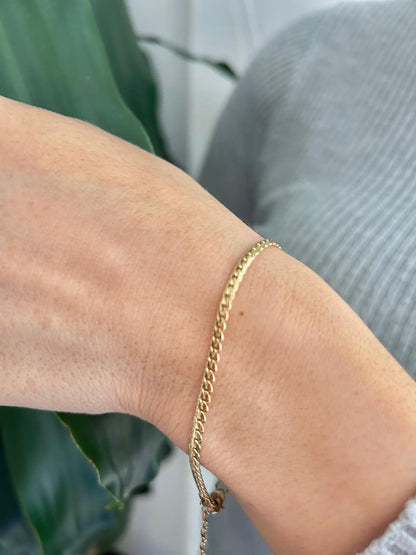 Combo Cadena + Pulsera grabada en Oro Laminado 18k