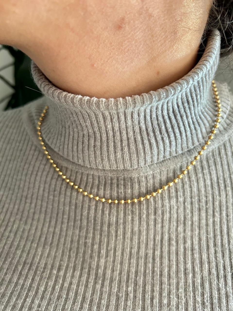 Cadena tipo perlas DAMA – Oro Laminado 18K – NEBU JOYERÍA